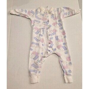 Vintage Gerber Baby Long Sleeve Onesie Cat Print Size 13-18 Months